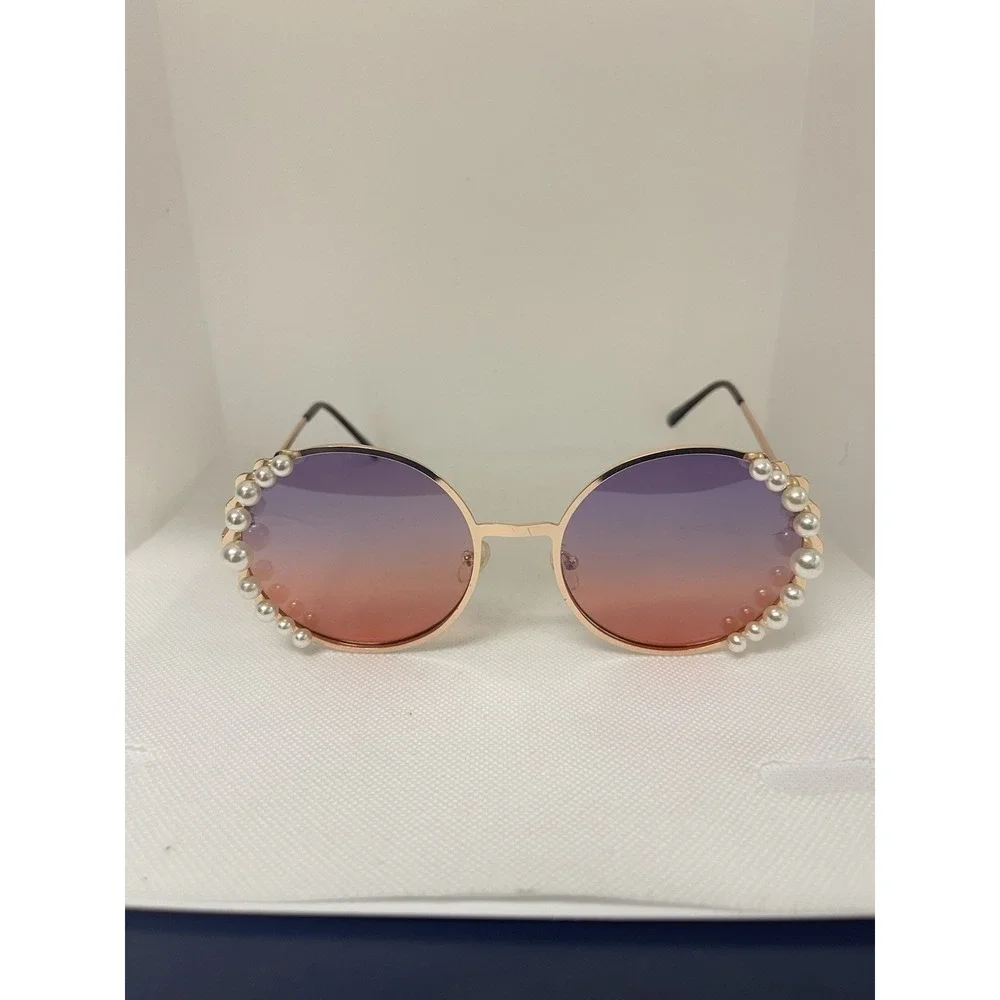 Oval Rhinestone Sunglasses Goldtone Frames‎ D1